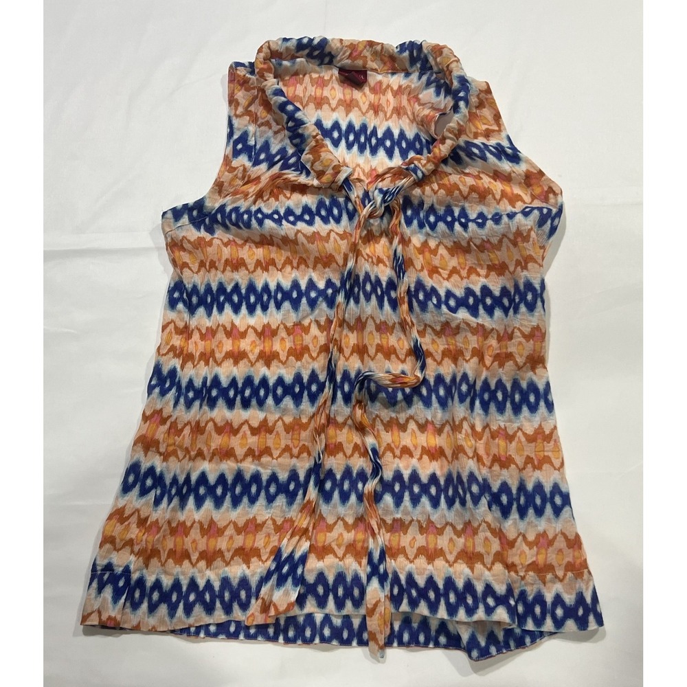 Merona Tank Top Womens Medium Orange Tie Neck